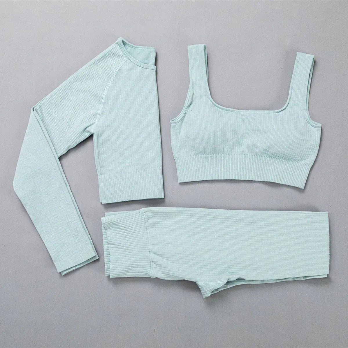 Yoga Clothes For Women: Jacquard High Elastic Yoga Suit, Striped Sportswear Set in Multiple Colors - Allen-Fitness