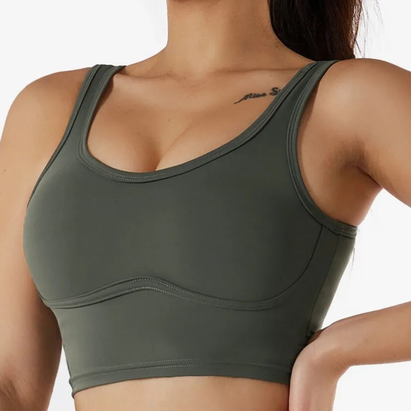 Yoga Sports Bra With Chest Pad Running Fitness Vest Women - Allen - Fitness