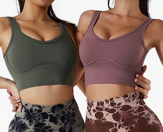 Yoga Sports Bra With Chest Pad Running Fitness Vest Women - Allen - Fitness
