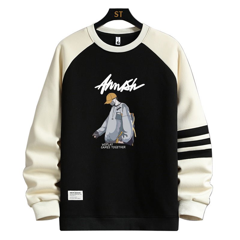 Youth Trendy Cartoon Anime Print Long Sleeve Crew Neck Sweatshirt - Premium Fitness &amp; Activewear for Men &amp; Women|UK
