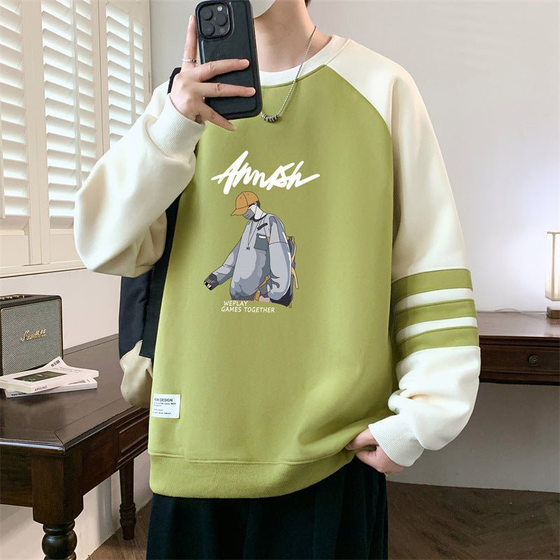 Youth Trendy Cartoon Anime Print Long Sleeve Crew Neck Sweatshirt - Premium Fitness &amp; Activewear for Men &amp; Women|UK