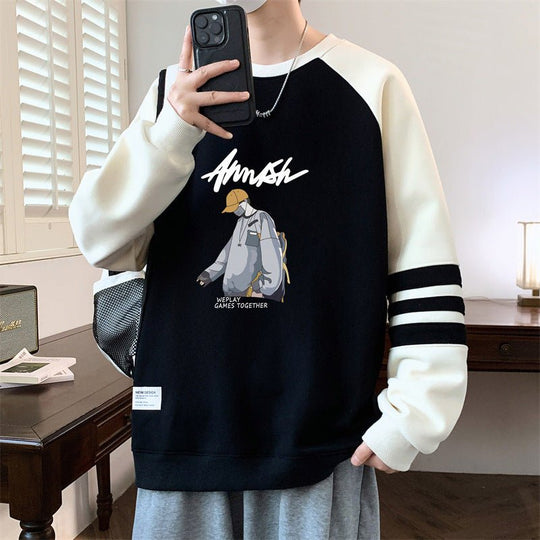 Youth Trendy Cartoon Anime Print Long Sleeve Crew Neck Sweatshirt - Premium Fitness &amp; Activewear for Men &amp; Women|UK