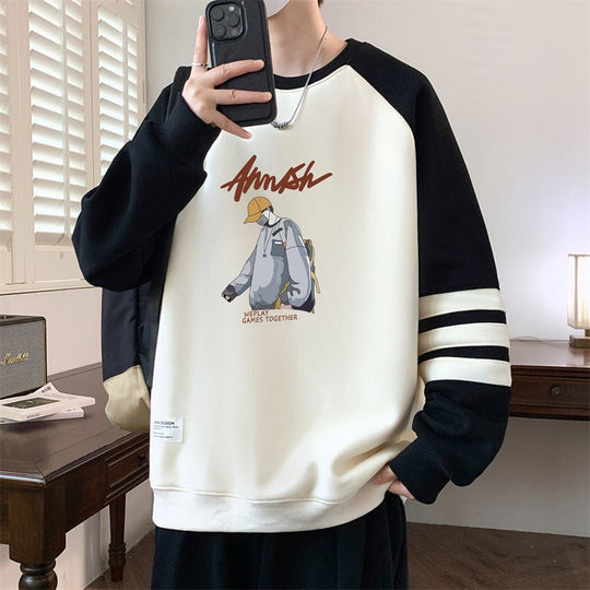 Youth Trendy Cartoon Anime Print Long Sleeve Crew Neck Sweatshirt - Premium Fitness &amp; Activewear for Men &amp; Women|UK