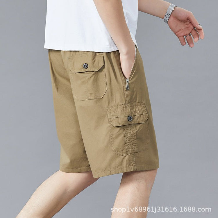 Zoruo childe summer dad summer shorts men's five-length pants cotton pants loose overalls big pants - Premium Fitness & Activewear