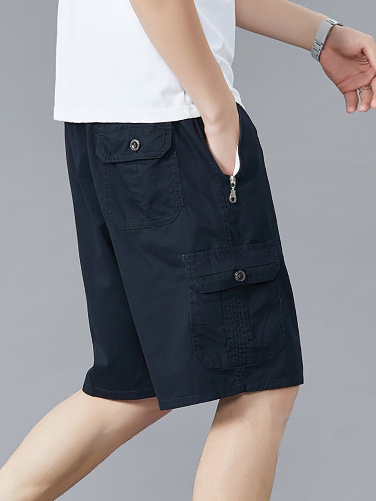 Zoruo childe summer dad summer shorts men's five-length pants cotton pants loose overalls big pants - Premium Fitness & Activewear