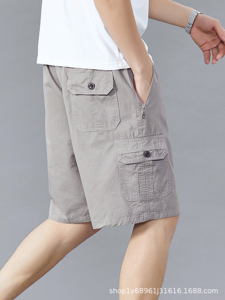 Zoruo childe summer dad summer shorts men's five-length pants cotton pants loose overalls big pants - Premium Fitness & Activewear