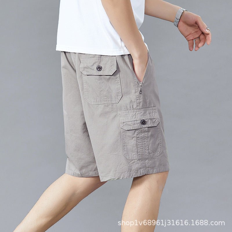 Zoruo childe summer dad summer shorts men's five-length pants cotton pants loose overalls big pants - Premium Fitness & Activewear