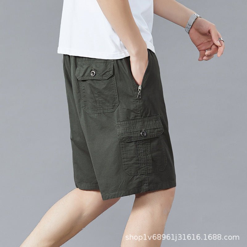 Zoruo childe summer dad summer shorts men's five-length pants cotton pants loose overalls big pants - Premium Fitness & Activewear