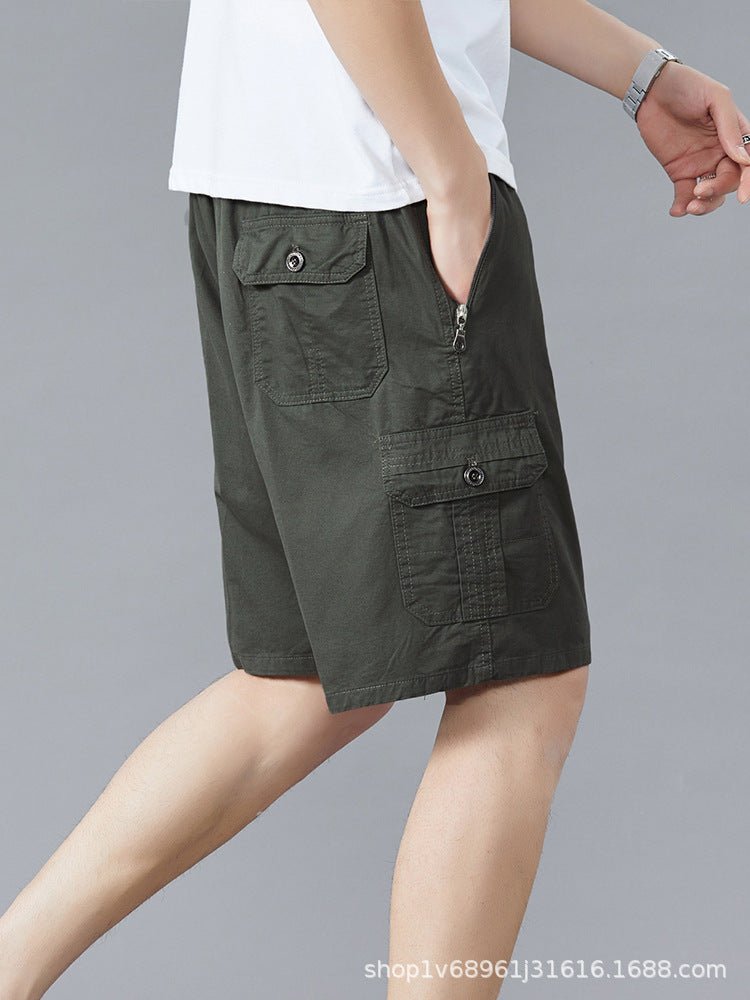 Zoruo childe summer dad summer shorts men's five-length pants cotton pants loose overalls big pants - Premium Fitness & Activewear
