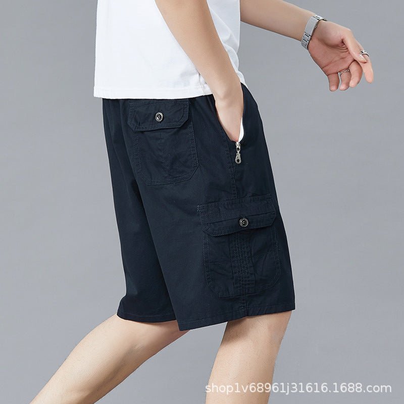 Zoruo childe summer dad summer shorts men's five-length pants cotton pants loose overalls big pants - Premium Fitness & Activewear