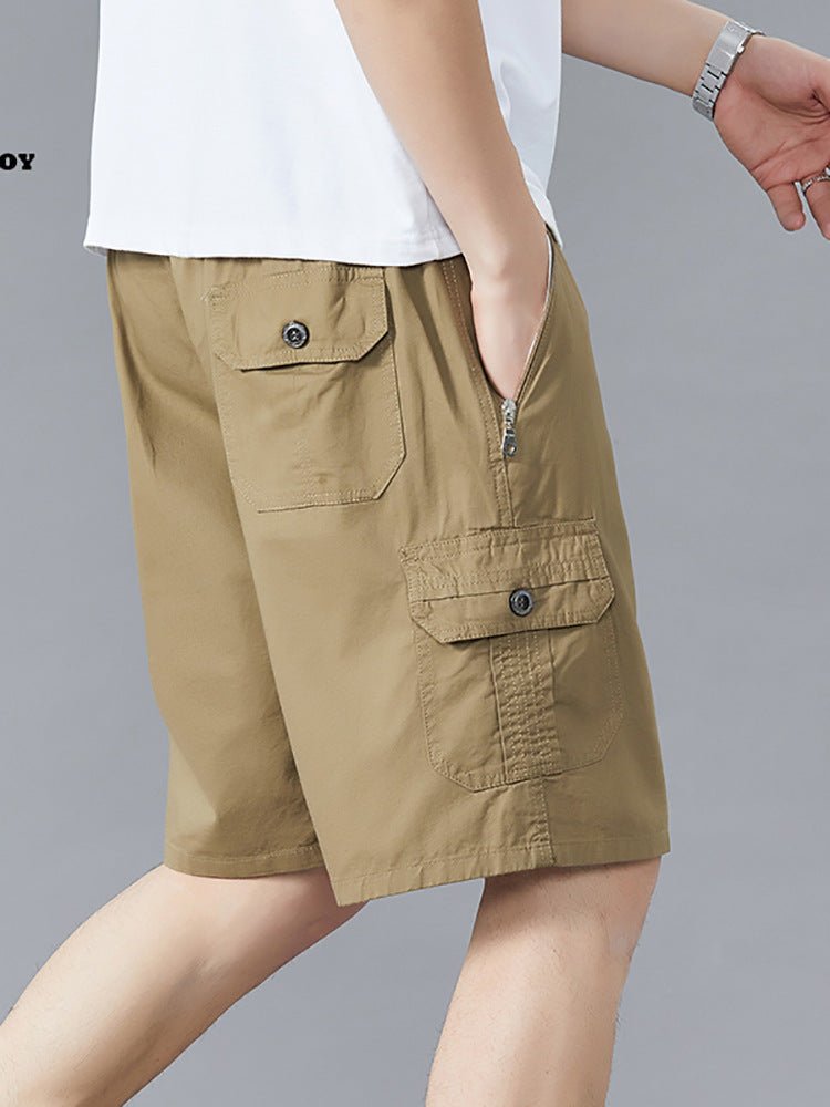 Zoruo childe summer dad summer shorts men's five-length pants cotton pants loose overalls big pants - Premium Fitness & Activewear