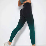 Gradient Yoga Butt Lift Tight Workout Seamless Fitness Gym Leggings For Women - Allen-Fitness
