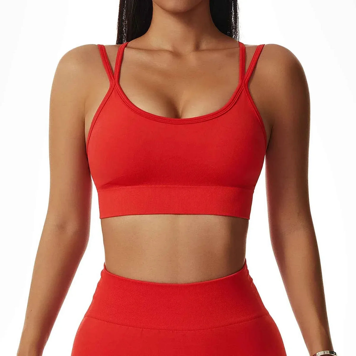 Leggings Yoga Set for Women - Seamless Bra Top and Scrunch Leggings Fitness Sport Suit - Allen-Fitness
