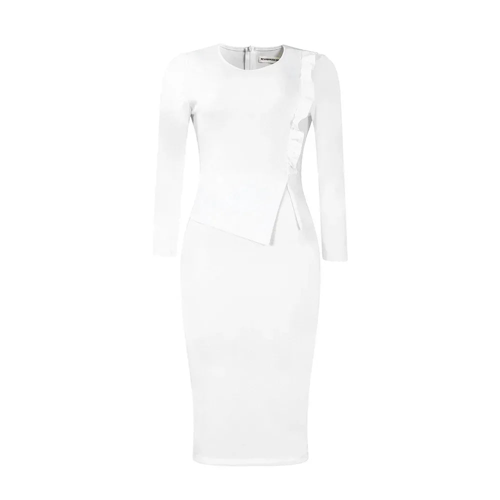 Spring Dresses Women Elegant Slim Long Sleeve Dresses For Women Clothing Office Dress For Women - Allen-Fitness