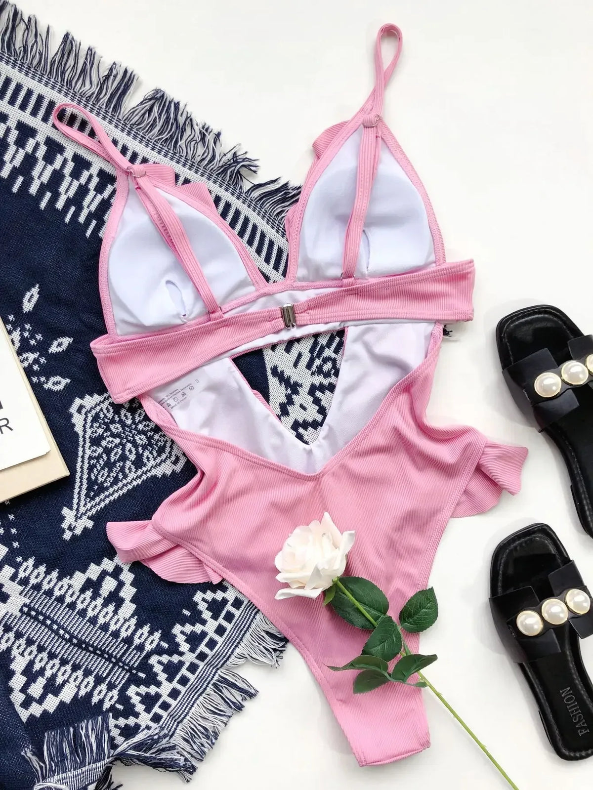 2 Pieces Swimsuit For Women Summer Beach Bikini With Floral Print & Mesh Cover-Up - Allen-Fitness