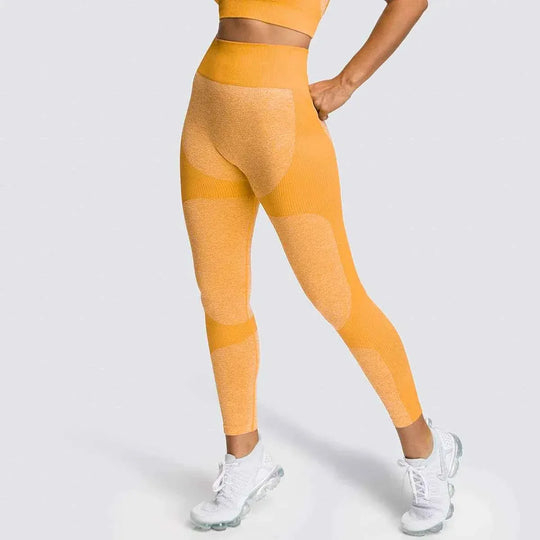 Women’s 14 Color Seamless Yoga Leggings, High Elastic High Waist Scrunch Butt Design for Gym &amp; Workouts - Allen-Fitness