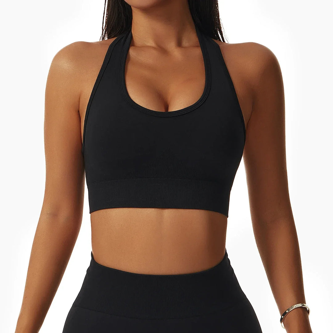 Women Popular New Design Seamless Shirt Short Legging Bra Gym Set Yoga Wear Set Fitness Set - Allen-Fitness