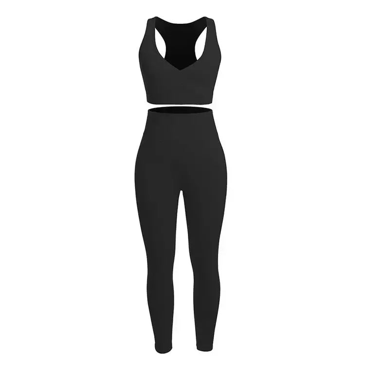 Direct sales skin-friendly gym fitness sport top wear legging bra yoga set - Allen-Fitness