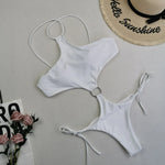 Women Sexy Halter Neck Cut Out Beach Monokini Swimwear One Piece Swimwear - Allen-Fitness