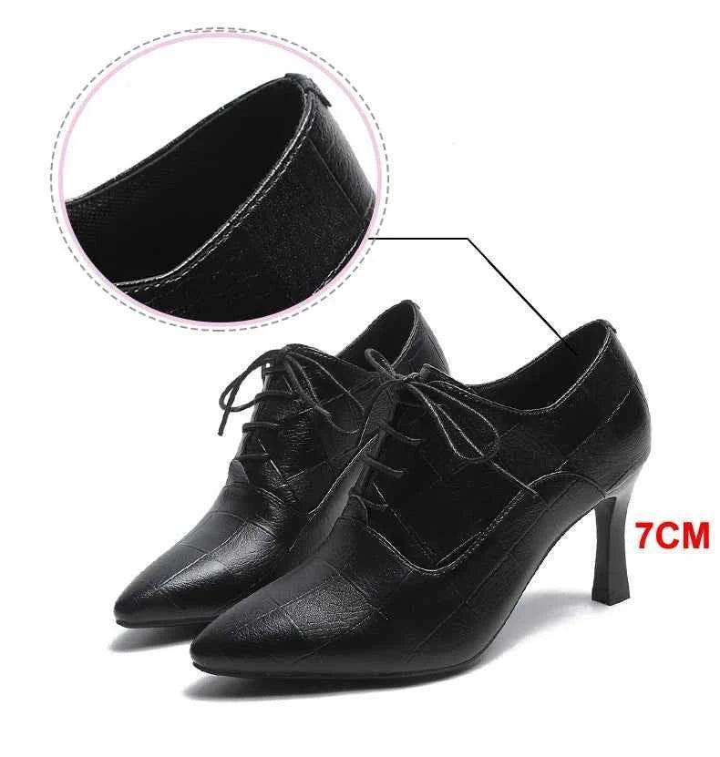 Fashion Elegant Pointy Toe Patent Leather Ladies Slip On Formal Dressing Shoes For Woman Middle Heel Shoes Office Shoes - Allen-Fitness