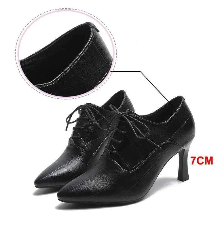 Fashion Elegant Pointy Toe Patent Leather Ladies Slip On Formal Dressing Shoes For Woman Middle Heel Shoes Office Shoes - Allen-Fitness