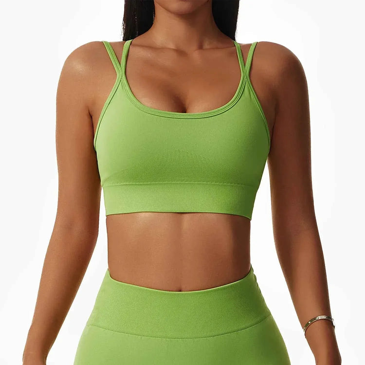 Leggings Yoga Set for Women - Seamless Bra Top and Scrunch Leggings Fitness Sport Suit - Allen-Fitness
