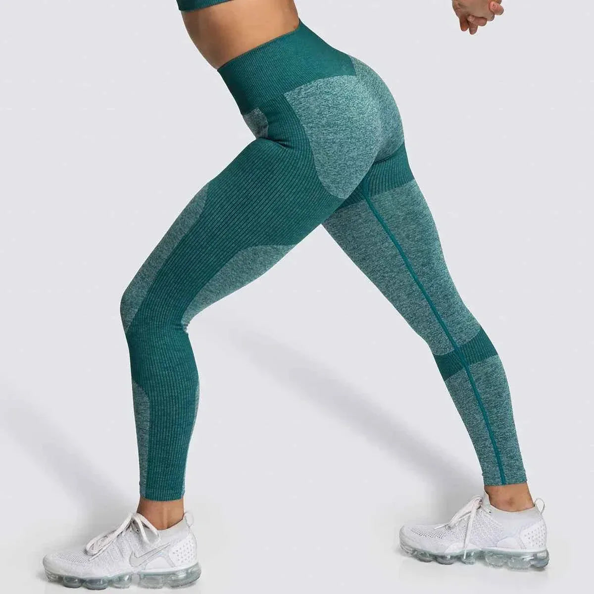 Women’s 14 Color Seamless Yoga Leggings, High Elastic High Waist Scrunch Butt Design for Gym & Workouts - Allen-Fitness