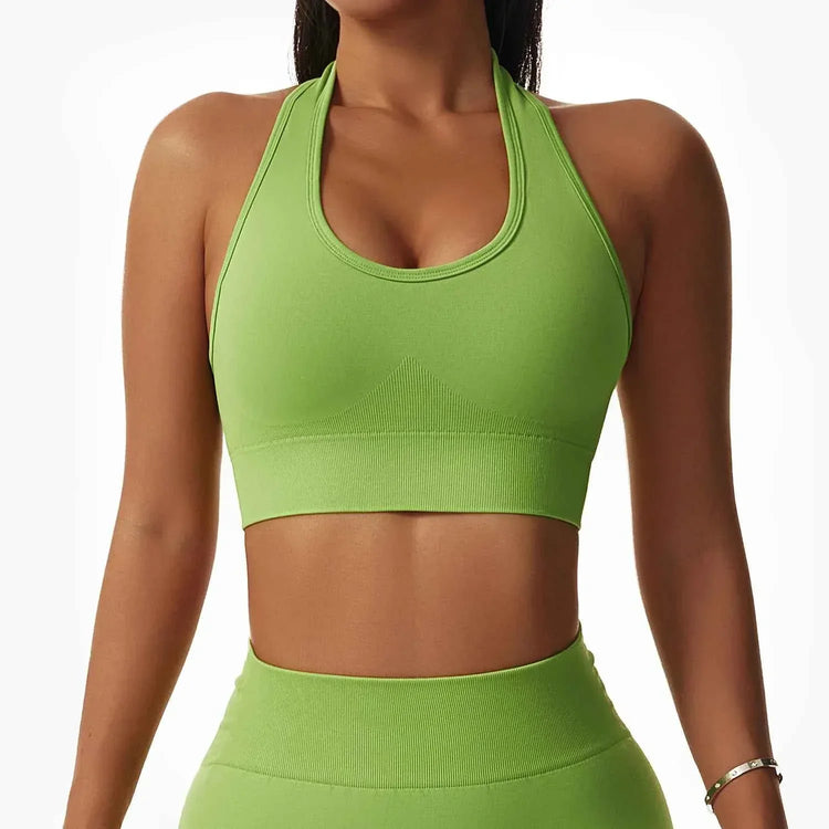 Leggings Yoga Set for Women - Seamless Bra Top and Scrunch Leggings Fitness Sport Suit - Allen-Fitness