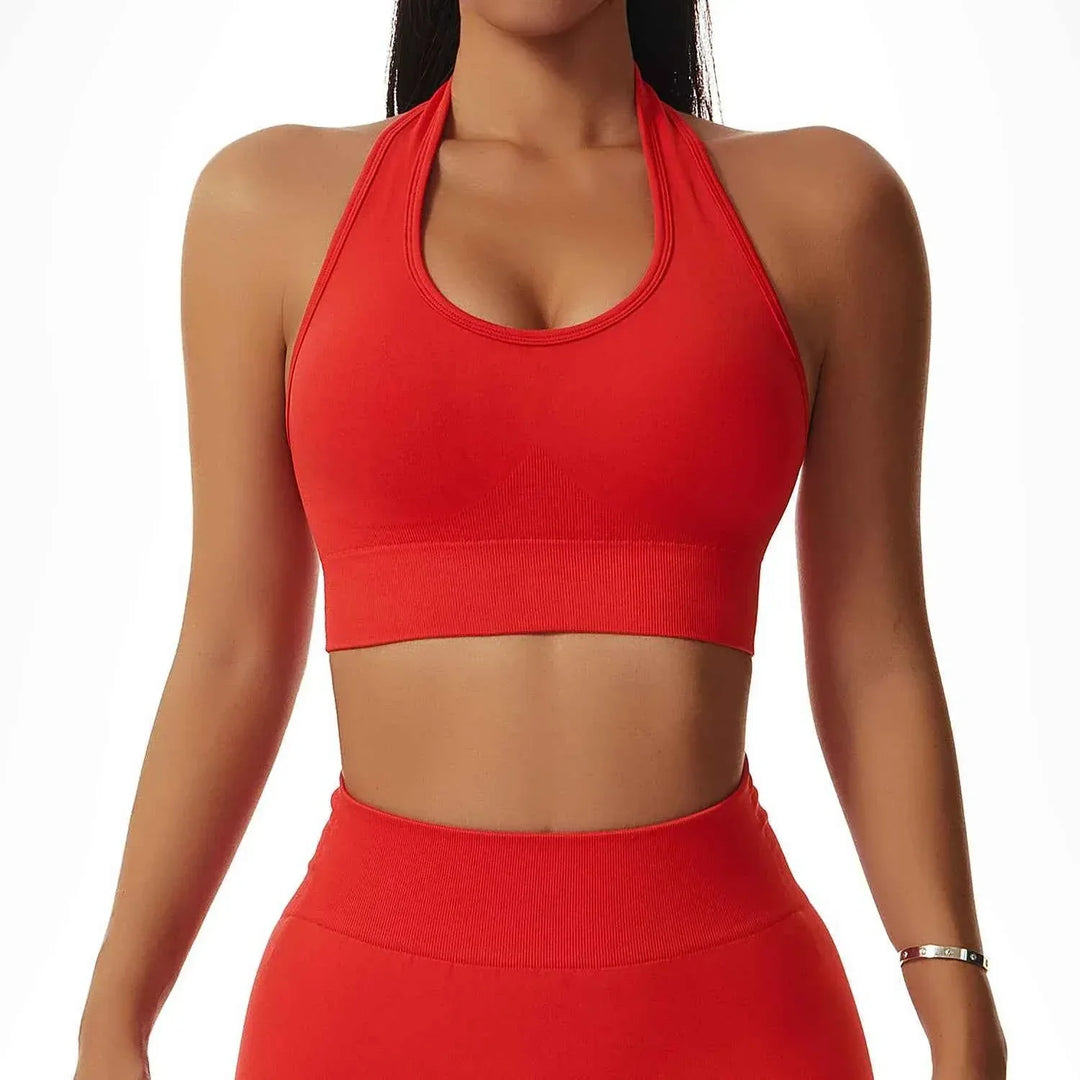 Leggings Yoga Set for Women - Seamless Bra Top and Scrunch Leggings Fitness Sport Suit - Allen-Fitness