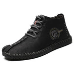 Mens Shoes Walking Flats boots Fashion Lace up High Top Big Size Shoes - Allen-Fitness