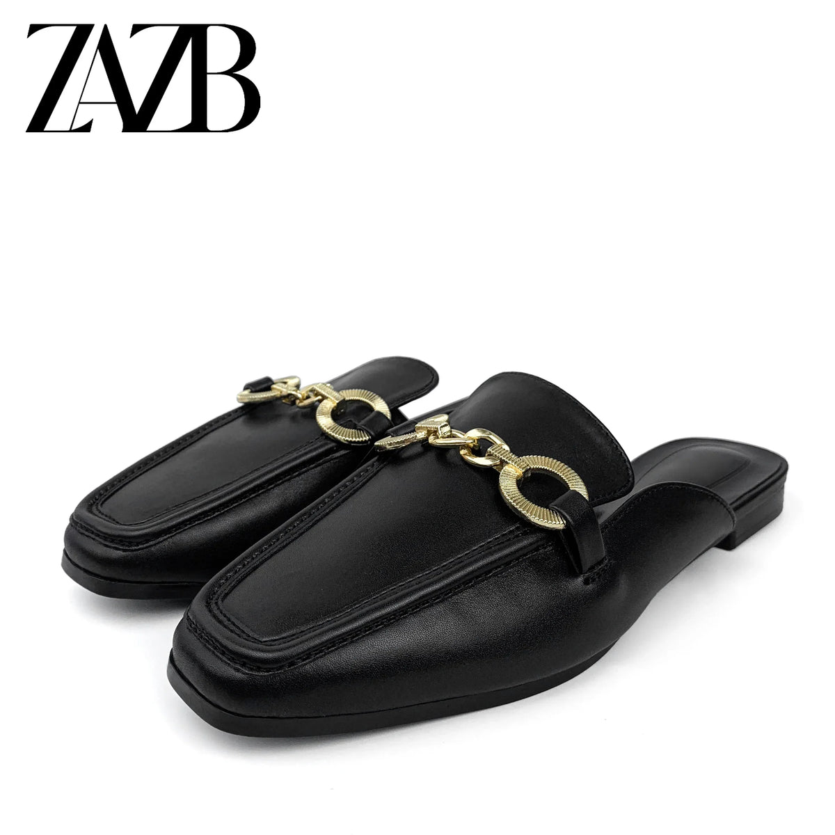 British Style Women's Flat Shoes with Thick Heel & Pearl Accent - Allen-Fitness