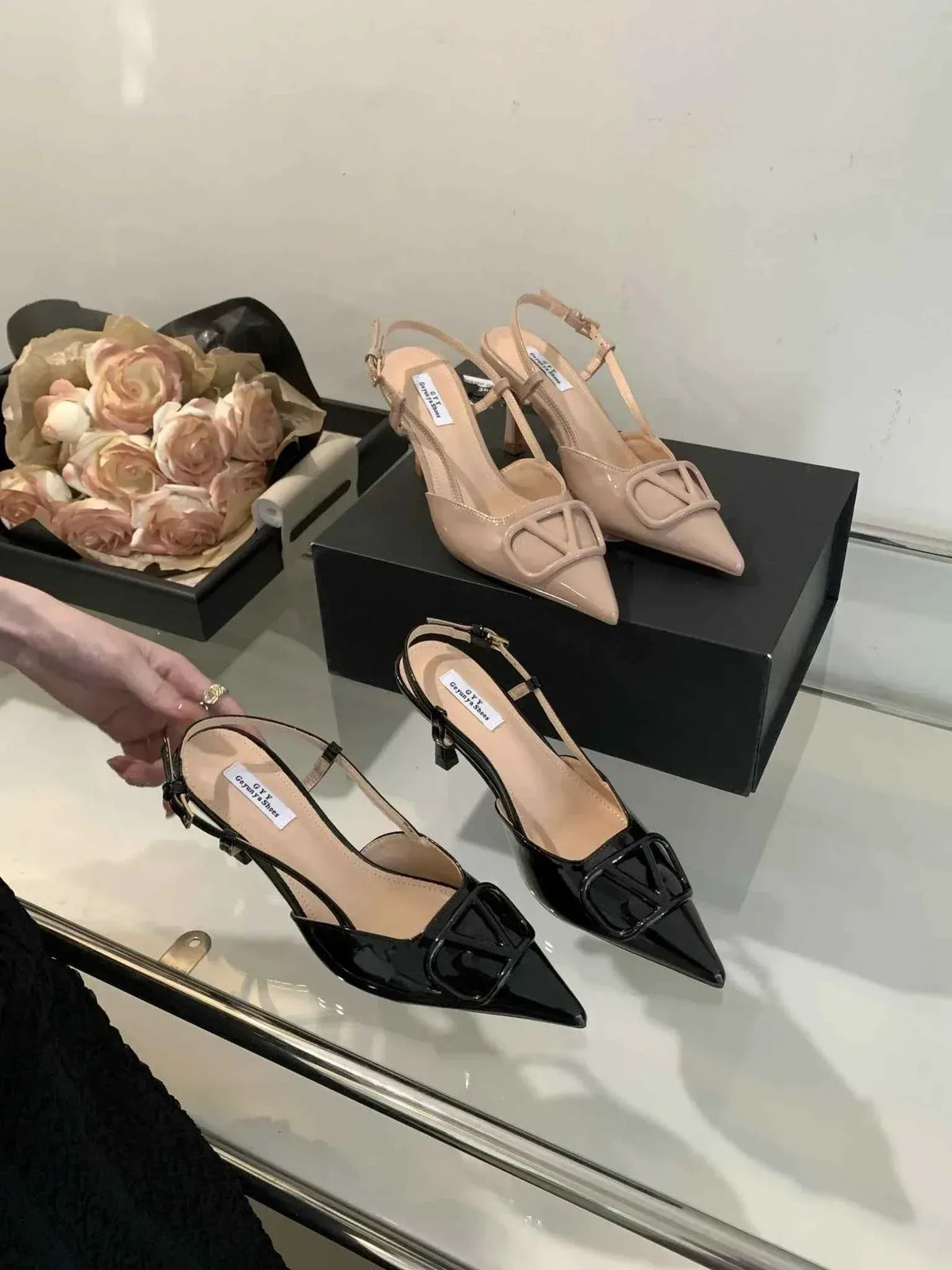 Comfortable Lady Shoes - DEleventh Women's Dress High Heel Pointed Pumps - Thin Heels - Luxury Short Heels [75-100 characters] - Allen-Fitness