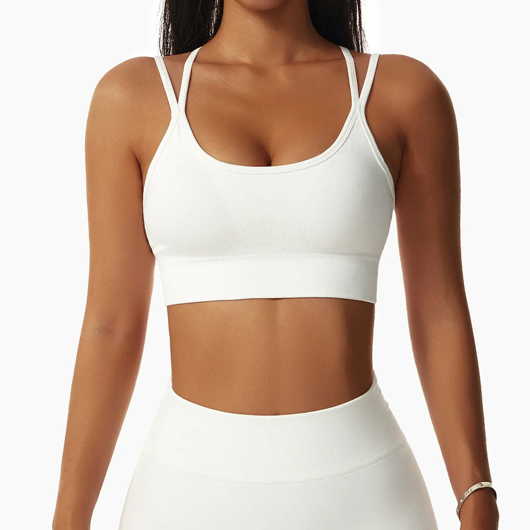 Women Popular New Design Seamless Shirt Short Legging Bra Gym Set Yoga Wear Set Fitness Set - Allen-Fitness