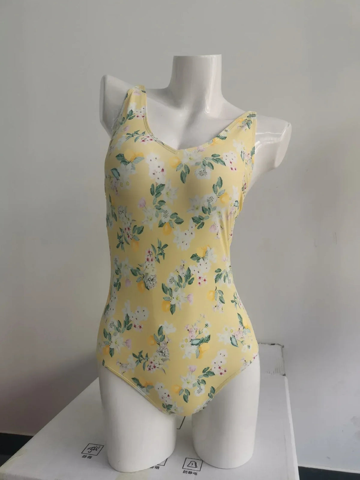 Striped Floral Deep V Beach Bodysuit - Trendy Swimwear for Women - Allen-Fitness