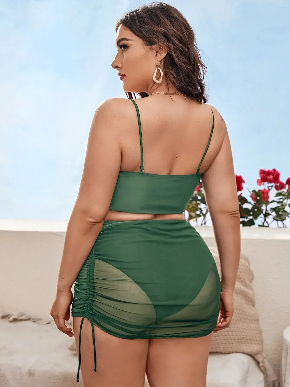 Fashion Women Backless Swim Set - 3 Piece Beachwear Bikini Set - Allen-Fitness