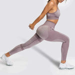 Women’s 14 Color Seamless Yoga Leggings, High Elastic High Waist Scrunch Butt Design for Gym & Workouts - Allen-Fitness