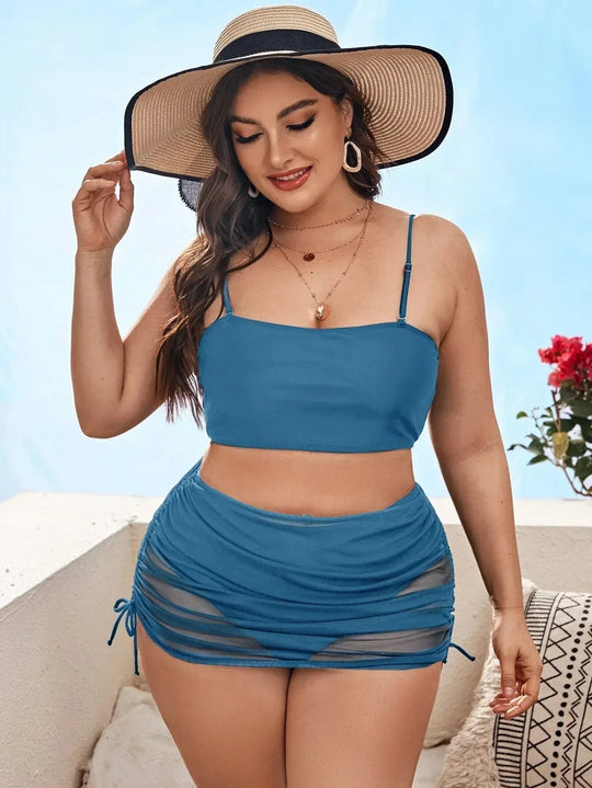 Fashion Women Backless Swim Set - 3 Piece Beachwear Bikini Set - Allen-Fitness