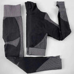 Women Long Sleeve and Pants Leggings Set Fitness Training Wear - Allen-Fitness