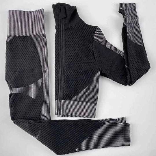 Women Long Sleeve and Pants Leggings Set Fitness Training Wear - Allen-Fitness