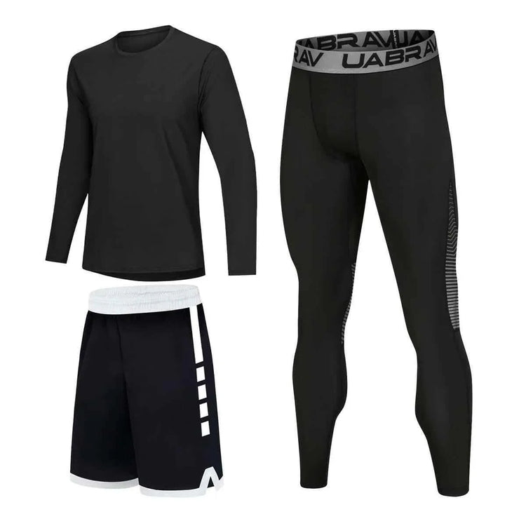Men's Sports Wear Compression Leggings - High Elastic Quick-Drying Fitness Tracksuit - Allen-Fitness
