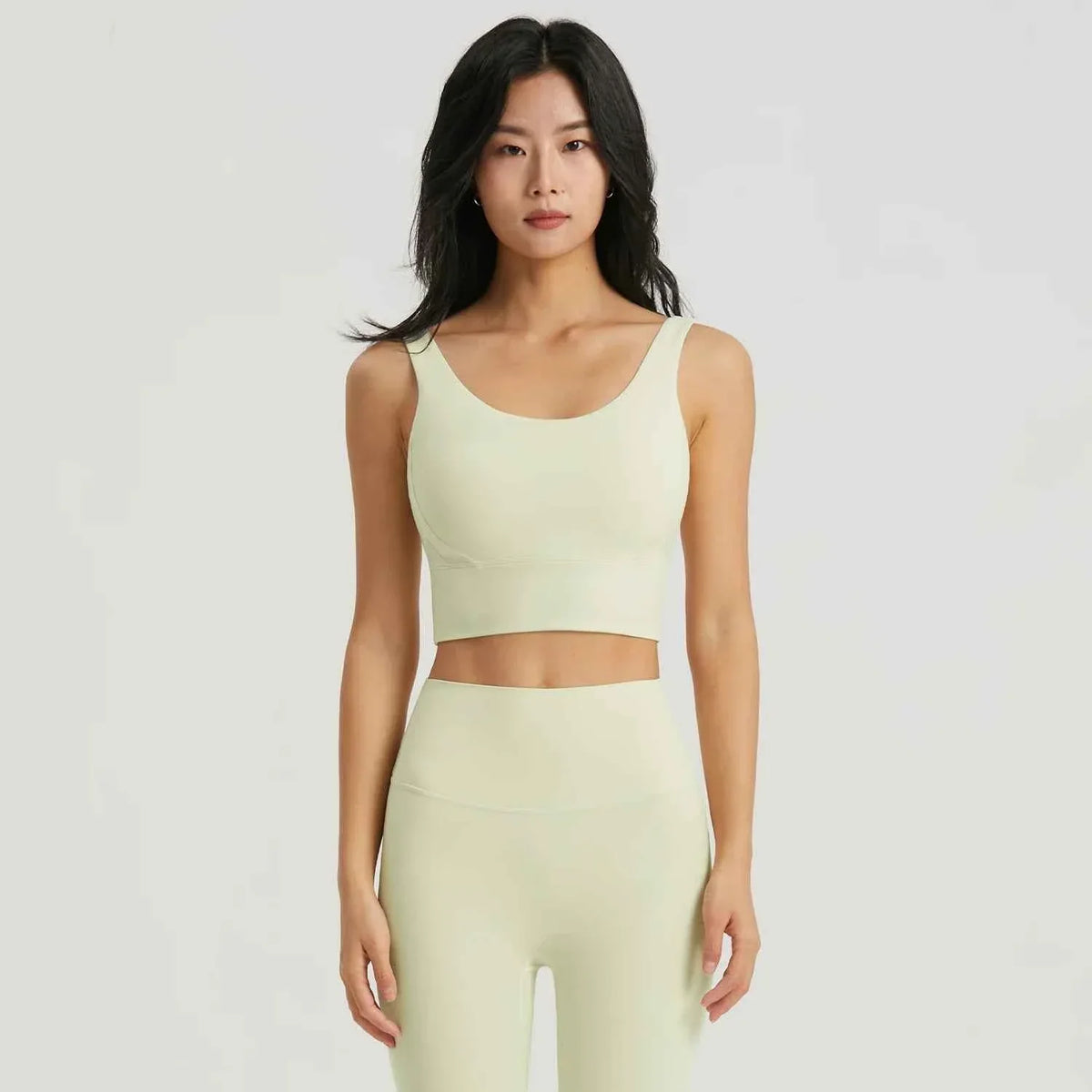 Gym Outfit High Waist Yoga Leggings for Women with Phone Pockets & U Back Sports Bra Set - Allen-Fitness