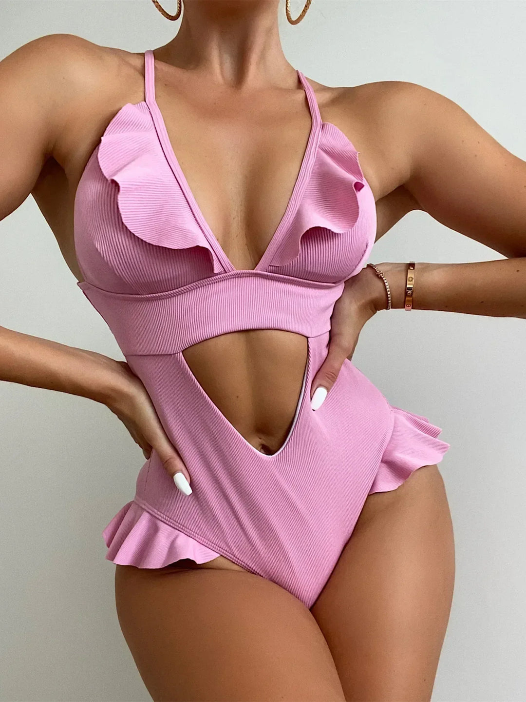 2 Pieces Swimsuit For Women Summer Beach Bikini With Floral Print &amp; Mesh Cover-Up - Allen-Fitness