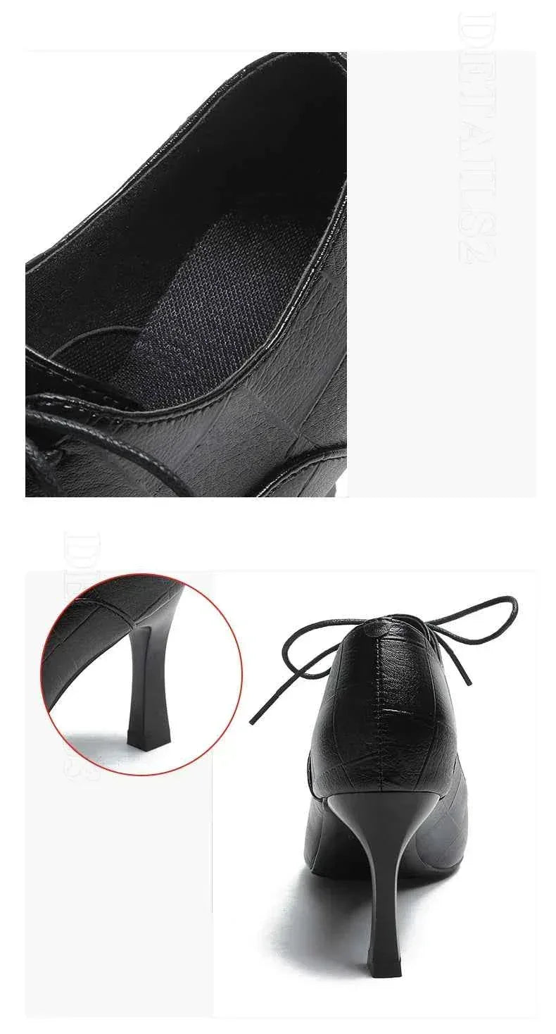 Fashion Elegant Pointy Toe Patent Leather Ladies Slip On Formal Dressing Shoes For Woman Middle Heel Shoes Office Shoes - Allen-Fitness