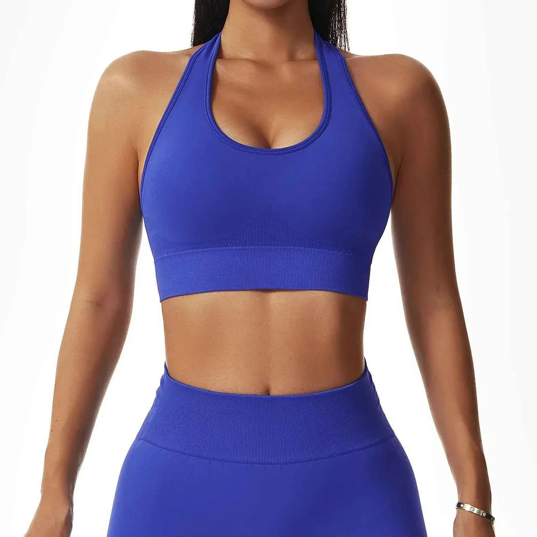 Leggings Yoga Set for Women - Seamless Bra Top and Scrunch Leggings Fitness Sport Suit - Allen-Fitness