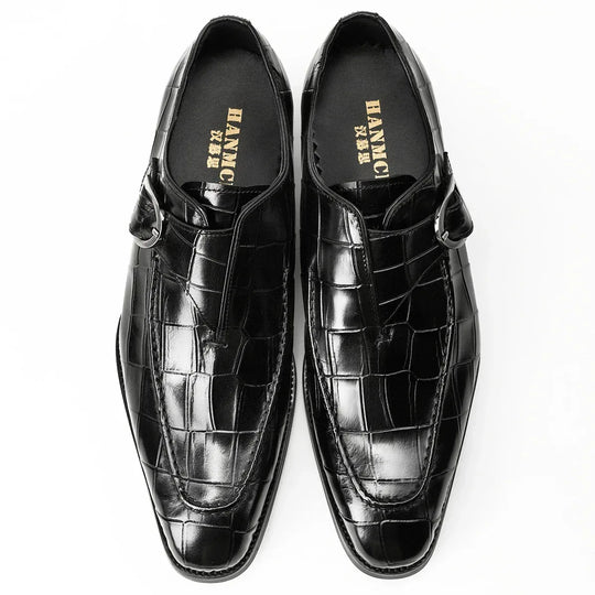 Breathable Genuine Leather Lace-Up Business Shoes for Men - Allen-Fitness