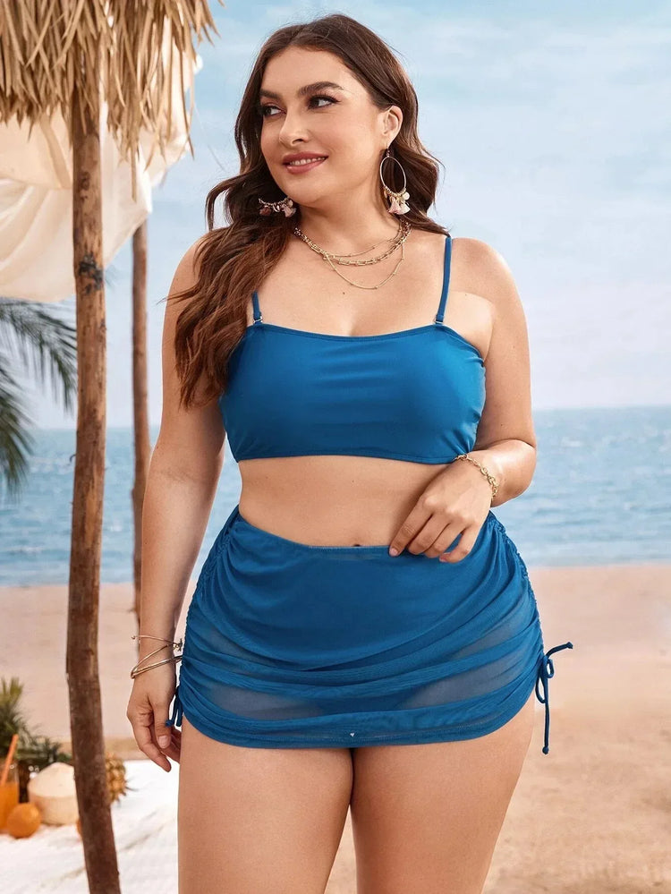 Fashion Women Backless Swim Set - 3 Piece Beachwear Bikini Set - Allen-Fitness