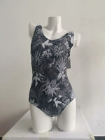 Striped Floral Deep V Beach Bodysuit - Trendy Swimwear for Women - Allen-Fitness