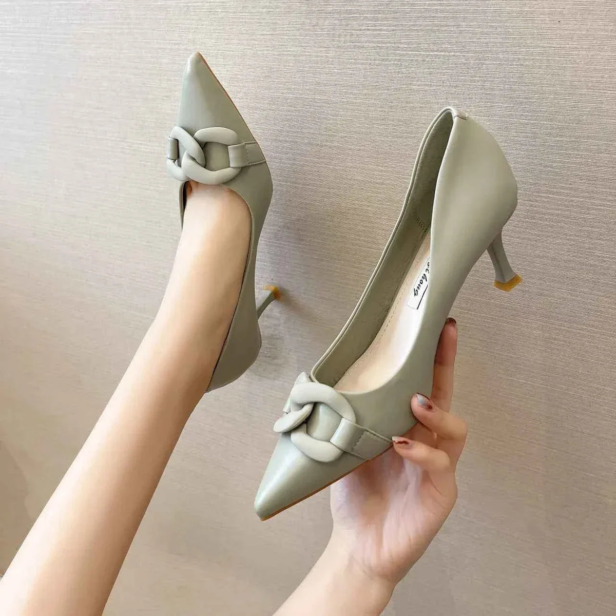 Women Pointed Toe Heeled Pumps Casual Ladies Office Dress Shoes - Allen-Fitness