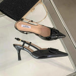 Comfortable Lady Shoes - DEleventh Women's Dress High Heel Pointed Pumps - Thin Heels - Luxury Short Heels [75-100 characters] - Allen-Fitness