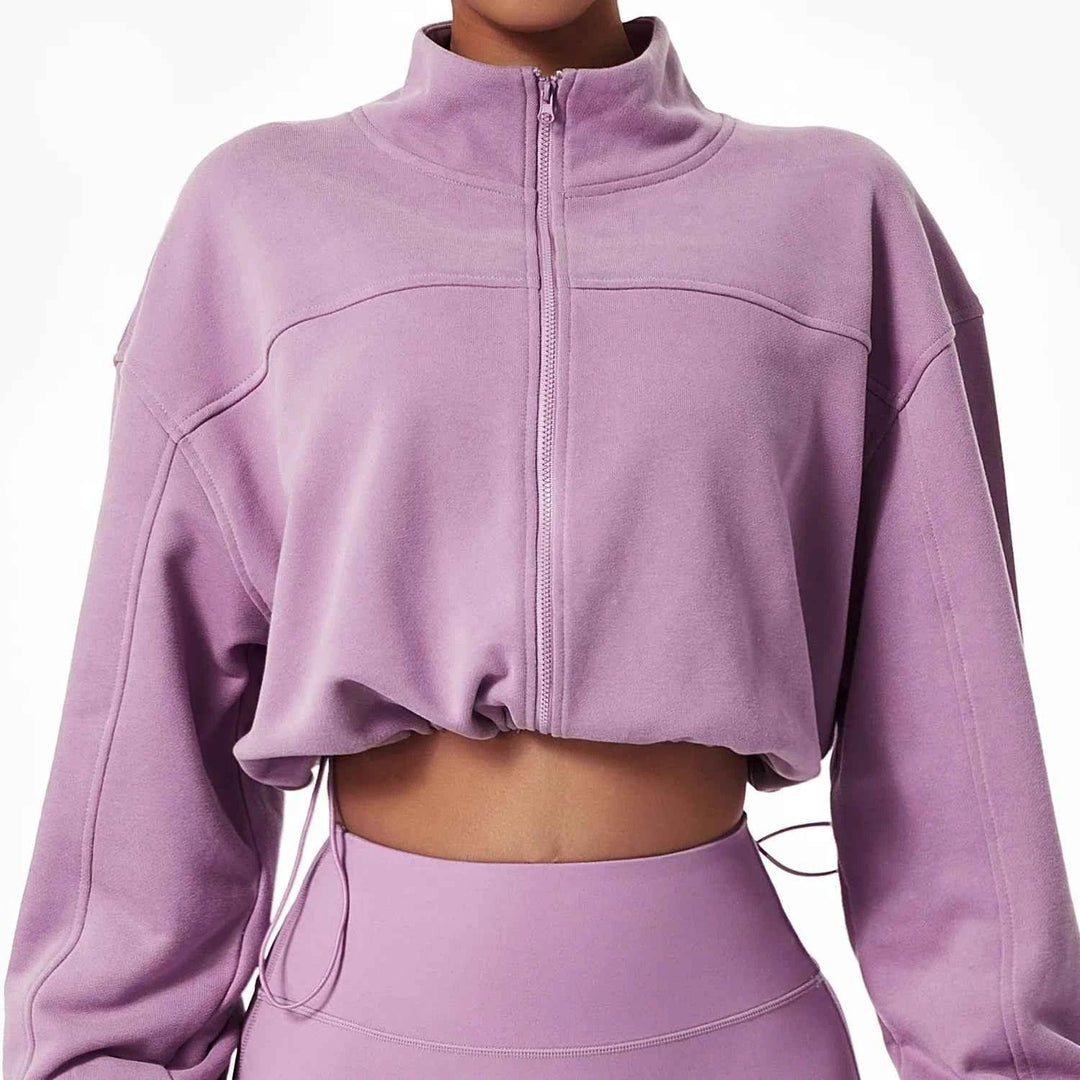 New Fitness Gym Sets 4-Piece Long Sleeve Hoodie Tracksuit Bra Leggings Workout Apparel Yoga Set for Women - Allen-Fitness